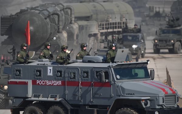 Ural-432009 armored vehicle during the rehearsal of the Victory Parade at the Alabino military training ground in the Moscow Region Ural-432009 armored vehicle during the rehearsal of the Victory Parade at the Alabino military training ground in the Moscow Region - Sputnik International