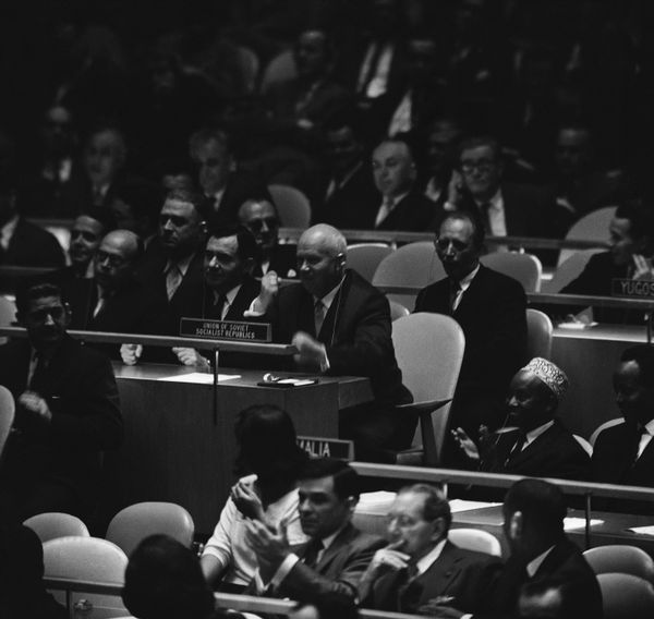 Soviet Premier Nikita Khrushchev as he pounded his desk at the United Nations with his fist in New York on Oct. 12, 1960, during angry debate. Soviet Premier Nikita Khrushchev as he pounded his desk at the United Nations with his fist in New York on Oct. 12, 1960, during angry debate. - Sputnik International