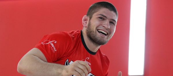 Russian mixed martial artist Khabib Nurmagomedov during a training session in Moscow. - Sputnik International