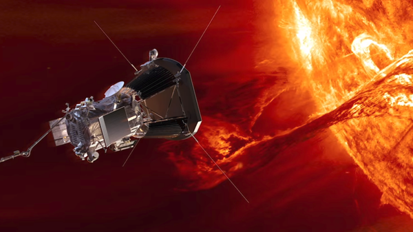 Artwork depicting NASA's Park Solar Probe studying the sun from its solar atmosphere Artwork depicting NASA's Park Solar Probe studying the sun from its solar atmosphere - Sputnik International