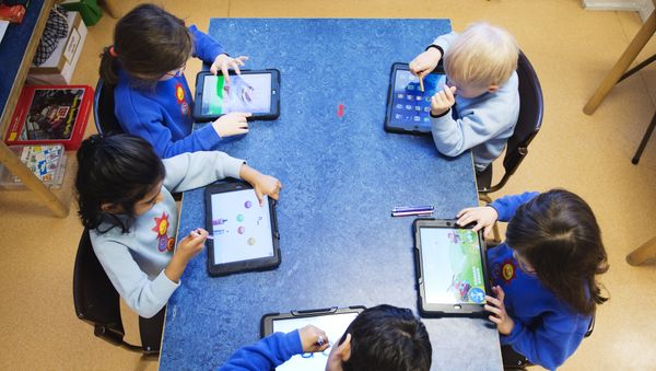Nursery school pupils work with iPads (photo used for illustration purpose) Nursery school pupils work with iPads (photo used for illustration purpose) - Sputnik International