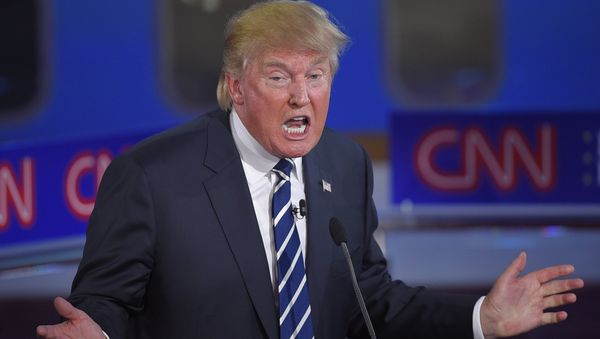 Republican presidential candidate, businessman Donald Trump speaks during the CNN Republican presidential debate at the Ronald Reagan Presidential Library and Museum on Wednesday, Sept. 16, 2015, in Simi Valley, Calif - Sputnik International