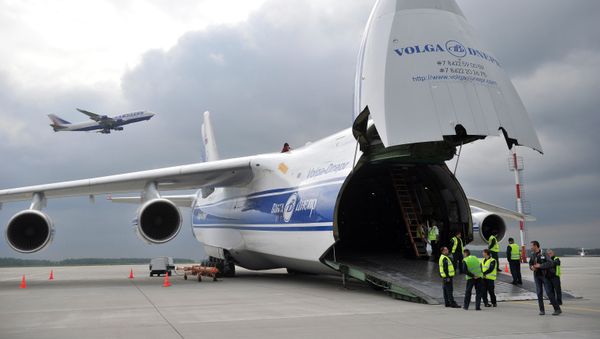 AN-124-100 Ruslan aircraft of Volga-Dnepr company. File photo AN-124-100 Ruslan aircraft of Volga-Dnepr company. File photo - Sputnik International