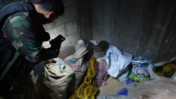 Militants' chemical weapons lab in Douma Militants' chemical weapons lab in Douma - Sputnik International