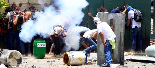 Students from the Universidad Agraria (UNA) public university protest against reforms that implement changes to the pension plans of the Nicaraguan Social Security Institute (INSS) in Managua, Nicaragua April 19, 2018 Students from the Universidad Agraria (UNA) public university protest against reforms that implement changes to the pension plans of the Nicaraguan Social Security Institute (INSS) in Managua, Nicaragua April 19, 2018 - Sputnik International