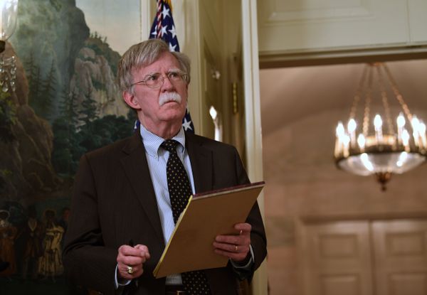 National security adviser John Bolton listens President Donald Trump speaks in the Diplomatic Reception Room of the White House on Friday, April 13, 2018, in Washington, about the United States' military response to Syria's chemical weapon attack on April 7 - Sputnik International
