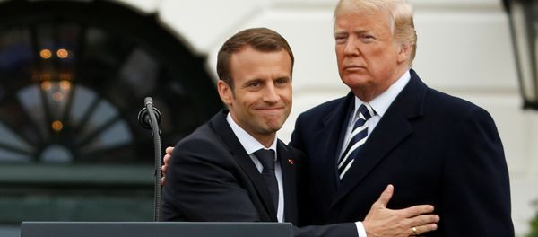U.S. President Donald Trump and French President Emmanuel Macron attend an arrival ceremony at the White House in Washington, U.S., April 24, 2018 U.S. President Donald Trump and French President Emmanuel Macron attend an arrival ceremony at the White House in Washington, U.S., April 24, 2018 - Sputnik International