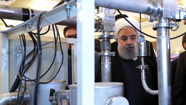 President Hassan Rouhani listens to explanations on new nuclear achievements at a ceremony to mark National Nuclear Day, in Tehran, Iran, Monday, April 9, 2018 President Hassan Rouhani listens to explanations on new nuclear achievements at a ceremony to mark National Nuclear Day, in Tehran, Iran, Monday, April 9, 2018 - Sputnik International