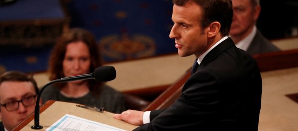 Hand written edits can he seen on French President Emmanuel Macron's speech as he addresses a joint meeting of the U.S. Congress in the House chamber of the U.S. Capitol in Washington, U.S., April 25, 2018 Hand written edits can he seen on French President Emmanuel Macron's speech as he addresses a joint meeting of the U.S. Congress in the House chamber of the U.S. Capitol in Washington, U.S., April 25, 2018 - Sputnik International