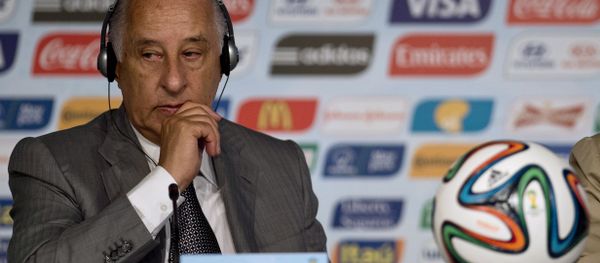 (File) In this file photo taken on January 20, 2015 the vice-president of the Brazilian Football Confederation (CBF), Marco Polo del Nero, gestures during a press conference in Sao Paulo, Brazil to present the tournament’s sustainability report and provide a comprehensive update on the 2014 FIFA World Cup Football Legacy Project (File) In this file photo taken on January 20, 2015 the vice-president of the Brazilian Football Confederation (CBF), Marco Polo del Nero, gestures during a press conference in Sao Paulo, Brazil to present the tournament’s sustainability report and provide a comprehensive update on the 2014 FIFA World Cup Football Legacy Project - Sputnik International