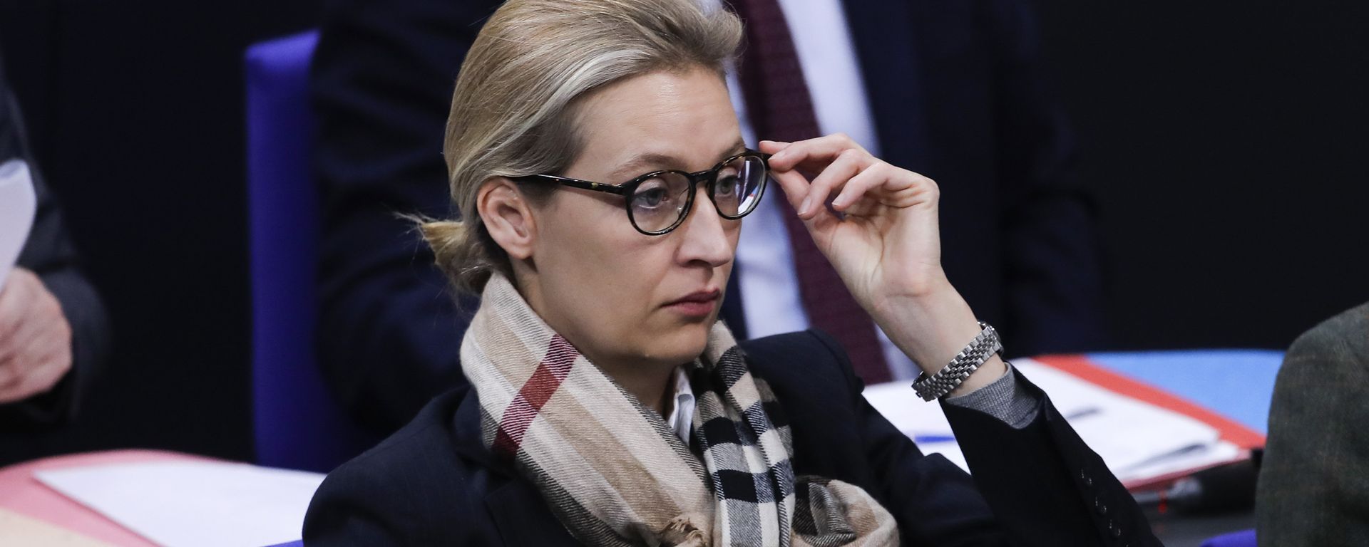 Alice Weidel parliament faction co-leader of the Alternative for Germany, AfD, party, arrives at the German parliament Bundestag prior to a debate about refugee policy in Germany, in Berlin, Friday, Jan. 19, 2018 Alice Weidel parliament faction co-leader of the Alternative for Germany, AfD, party, arrives at the German parliament Bundestag prior to a debate about refugee policy in Germany, in Berlin, Friday, Jan. 19, 2018 - Sputnik International, 1920, 07.12.2024