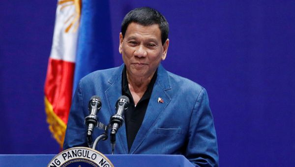 Philippine President Rodrigo Duterte addresses an event with Filipino community in Hong Kong, China April 12, 2018 Philippine President Rodrigo Duterte addresses an event with Filipino community in Hong Kong, China April 12, 2018 - Sputnik International
