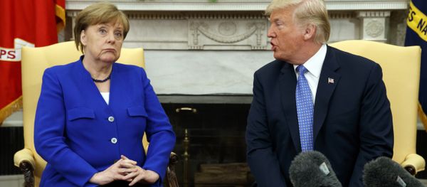 President Donald Trump meets with German Chancellor Angela Merkel in the Oval Office of the White House, Friday, April 27, 2018, in Washington President Donald Trump meets with German Chancellor Angela Merkel in the Oval Office of the White House, Friday, April 27, 2018, in Washington - Sputnik International