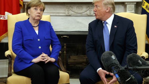 President Donald Trump meets with German Chancellor Angela Merkel in the Oval Office of the White House, Friday, April 27, 2018, in Washington President Donald Trump meets with German Chancellor Angela Merkel in the Oval Office of the White House, Friday, April 27, 2018, in Washington - Sputnik International