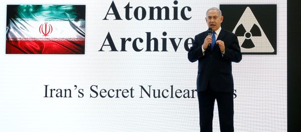Israeli Prime minister Benjamin Netanyahu speaks during a news conference at the Ministry of Defence in Tel Aviv, Israel, April 30, 2018 Israeli Prime minister Benjamin Netanyahu speaks during a news conference at the Ministry of Defence in Tel Aviv, Israel, April 30, 2018 - Sputnik International