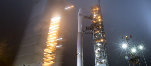 In this photo released by NASA, the mobile service tower at SLC-3 is rolled back to reveal the United Launch Alliance (ULA) Atlas-V rocket with NASA's InSight spacecraft onboard, Friday, May 4, 2018, at Vandenberg Air Force Base in Calif. In this photo released by NASA, the mobile service tower at SLC-3 is rolled back to reveal the United Launch Alliance (ULA) Atlas-V rocket with NASA's InSight spacecraft onboard, Friday, May 4, 2018, at Vandenberg Air Force Base in Calif. - Sputnik International