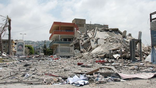 Building bombed by Israeli forces in Ghaziyeh on the road out of Sidon, south Lebanon during 2006 war. Building bombed by Israeli forces in Ghaziyeh on the road out of Sidon, south Lebanon during 2006 war. - Sputnik International