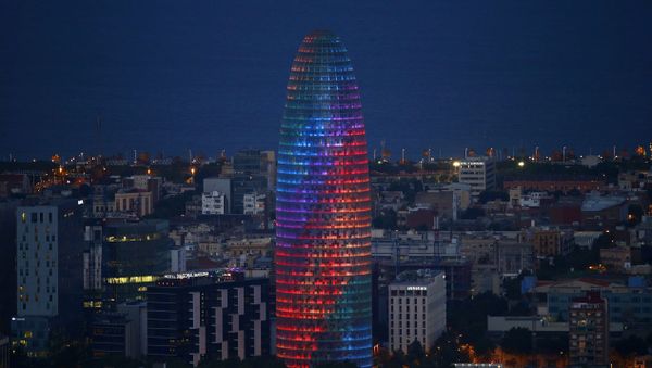 The Agbar tower is illuminated with gay pride rainbow during World Pride in Barcelona, Spain, Wednesday, June 28, 2017 The Agbar tower is illuminated with gay pride rainbow during World Pride in Barcelona, Spain, Wednesday, June 28, 2017 - Sputnik International