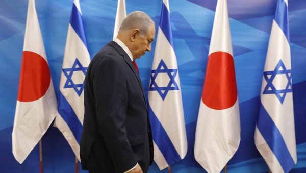 Israeli Prime Minister Benjamin Netanyahu ahed of his meeting with Japanese Prime Minister Shinzo Abe, at the Prime Minister's Office in Jerusalem Wednesday, May 2, 2018. Israeli Prime Minister Benjamin Netanyahu ahed of his meeting with Japanese Prime Minister Shinzo Abe, at the Prime Minister's Office in Jerusalem Wednesday, May 2, 2018. - Sputnik International