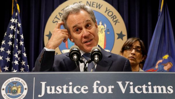 New York Attorney General Eric Schneiderman speaks during a news conference to discuss the civil rights lawsuit filed against The Weinstein Companies and Harvey Weinstein in New York, U.S., February 12, 2018 - Sputnik International