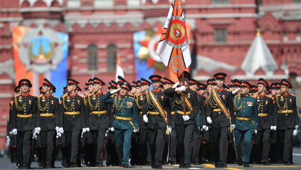Parade crew of Suvorov Military School on the military parade devoted to the 73rd anniversary of the victory in the Great Patriotic War of 1941-1945 Parade crew of Suvorov Military School on the military parade devoted to the 73rd anniversary of the victory in the Great Patriotic War of 1941-1945 - Sputnik International