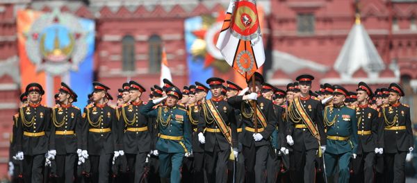 Parade crew of Suvorov Military School on the military parade devoted to the 73rd anniversary of the victory in the Great Patriotic War of 1941-1945 Parade crew of Suvorov Military School on the military parade devoted to the 73rd anniversary of the victory in the Great Patriotic War of 1941-1945 - Sputnik International