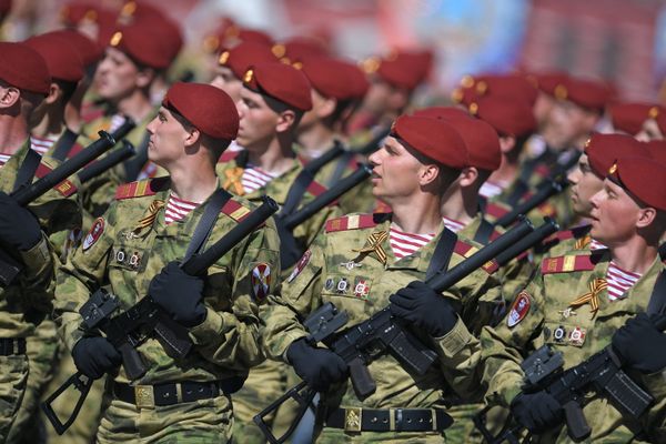 Parade crew of Troops of national guard of the Russian Federation on the military parade devoted to the 73rd anniversary of the victory in the Great Patriotic War of 1941-1945 Parade crew of Troops of national guard of the Russian Federation on the military parade devoted to the 73rd anniversary of the victory in the Great Patriotic War of 1941-1945 - Sputnik International