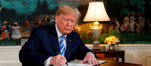 U.S. President Donald Trump signs a proclamation declaring his intention to withdraw from the JCPOA Iran nuclear agreement in the Diplomatic Room at the White House in Washington, U.S., May 8, 2018 U.S. President Donald Trump signs a proclamation declaring his intention to withdraw from the JCPOA Iran nuclear agreement in the Diplomatic Room at the White House in Washington, U.S., May 8, 2018 - Sputnik International