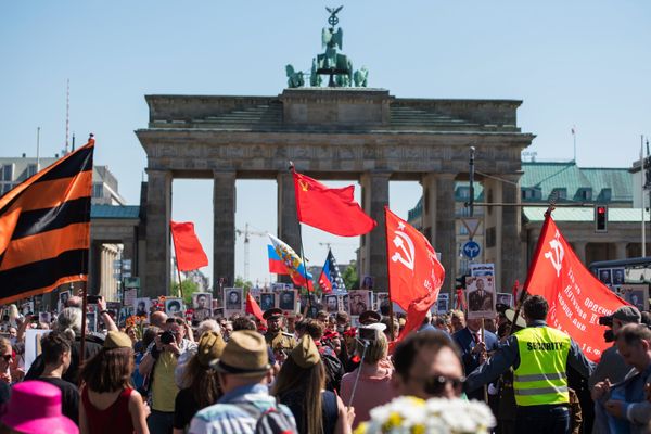 Participants of the action Immortal regiment in Berlin - Sputnik International