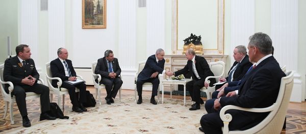 The meeting of Russian President Vladimir Putin with Prime Minister of Israel Benjamin Netanyahu The meeting of Russian President Vladimir Putin with Prime Minister of Israel Benjamin Netanyahu - Sputnik International