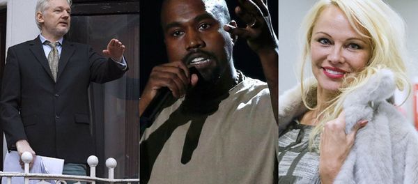Mashup of photographs of Julian Assange, Kanye West and Pamela Anderson. Mashup of photographs of Julian Assange, Kanye West and Pamela Anderson. - Sputnik International