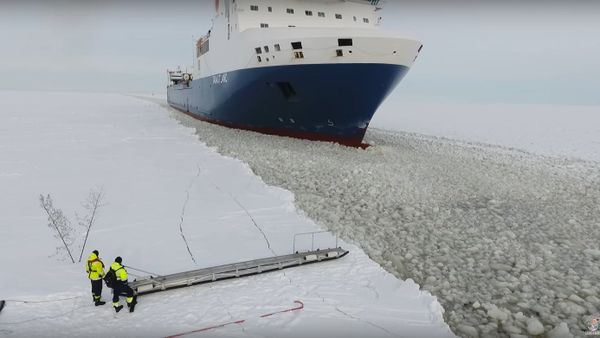Pilot Steps onto Moving Ship - Sputnik International