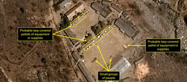 This satellite image released and notated by Airbus Defense & Space and 38 North on April 12, 2017, shows the Punggye-ri nuclear test site in North Korea This satellite image released and notated by Airbus Defense & Space and 38 North on April 12, 2017, shows the Punggye-ri nuclear test site in North Korea - Sputnik International