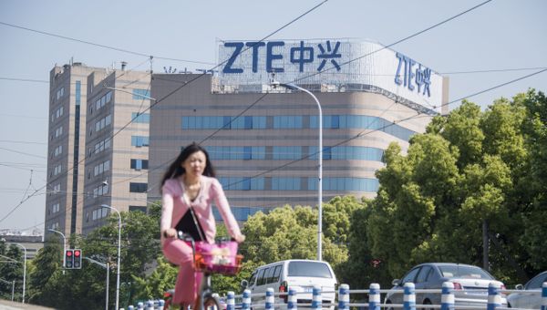 This picture taken on May 3, 2018 shows the ZTE logo on an office building in Shanghai This picture taken on May 3, 2018 shows the ZTE logo on an office building in Shanghai - Sputnik International