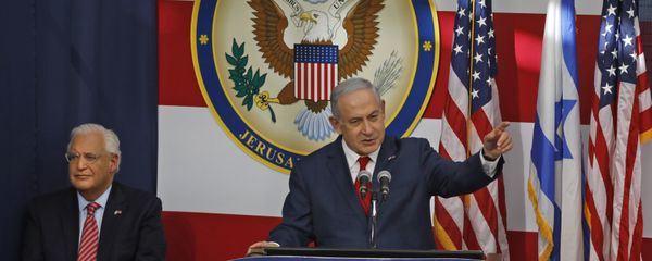 Israel's Prime Minister Benjamin Netanyahu delivers a speech during the opening of the US embassy in Jerusalem on May 14, 2018 Israel's Prime Minister Benjamin Netanyahu delivers a speech during the opening of the US embassy in Jerusalem on May 14, 2018 - Sputnik International