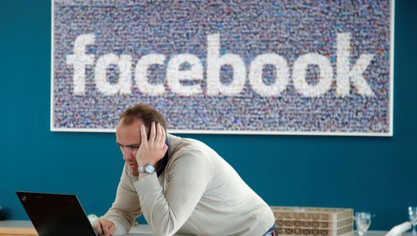 A visitor works on his computer at France's Facebook headquarters in Paris, France, May 15, 2018 - Sputnik International