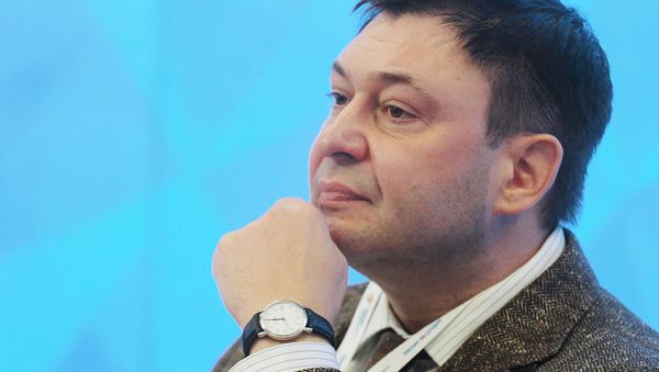 RIA Novosti Ukraine's Editor-in-Chief Kirill Vyshinsky at the 2015 Forum of European and Asian Media (photo from archieve). Kirill Vyshinsky was arrested by the Ukrainian Security Service in Kiev RIA Novosti Ukraine's Editor-in-Chief Kirill Vyshinsky at the 2015 Forum of European and Asian Media (photo from archieve). Kirill Vyshinsky was arrested by the Ukrainian Security Service in Kiev - Sputnik International