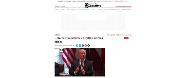 The Washington Examiner's provocative op-ed. The Washington Examiner's provocative op-ed. - Sputnik International