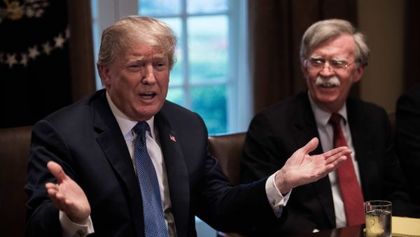 US President Donald Trump speaks during a meeting with senior military leaders at the White House in Washington, DC, on April 9, 2018 US President Donald Trump speaks during a meeting with senior military leaders at the White House in Washington, DC, on April 9, 2018 - Sputnik International