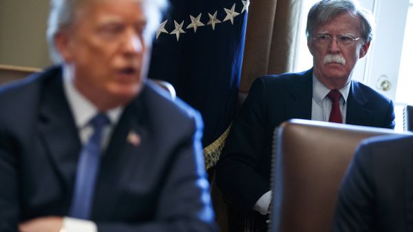 National security adviser John Bolton listens as President Donald Trump speaks during a cabinet meeting at the White House, Monday, April 9, 2018, in Washington - Sputnik International
