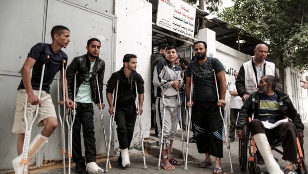 Palestinians, wounded in previous weeks during mass protests against Israeli forces along the border of the Palestinian enclave, dubbed The Great March of Return, await medical check-up at the Doctors Without Borders (MSF) clinic in Gaza City (File) Palestinians, wounded in previous weeks during mass protests against Israeli forces along the border of the Palestinian enclave, dubbed The Great March of Return, await medical check-up at the Doctors Without Borders (MSF) clinic in Gaza City (File) - Sputnik International