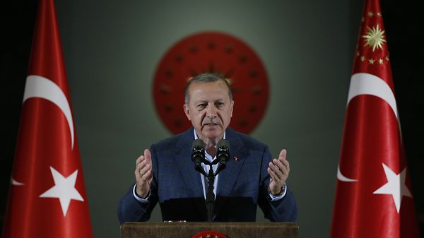 Turkey's President Recep Tayyip Erdogan speaks during an Iftar, the evening meal breaking the Ramadan fast, at his palace in Ankara, Turkey, Saturday, May 19, 2018 - Sputnik International