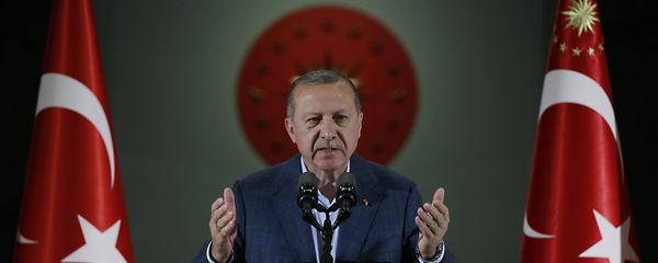 Turkey's President Recep Tayyip Erdogan speaks during an Iftar, the evening meal breaking the Ramadan fast, at his palace in Ankara, Turkey, Saturday, May 19, 2018 - Sputnik International