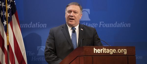 Secretary of State Mike Pompeo speaks at the Heritage Foundation, a conservative public policy think tank, in Washington, Monday, May 21, 2018 Secretary of State Mike Pompeo speaks at the Heritage Foundation, a conservative public policy think tank, in Washington, Monday, May 21, 2018 - Sputnik International