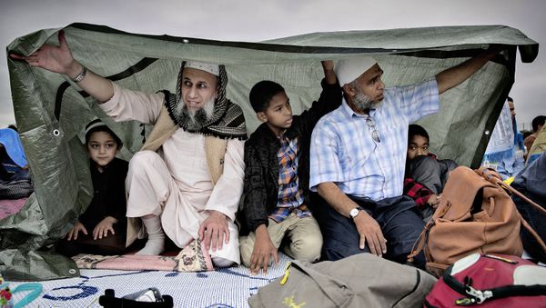 Muslims in Denmark celebrated Eid al-Fitr in Valby, Copenhagen, Thursday, Aug. 8, 2013 - Sputnik International
