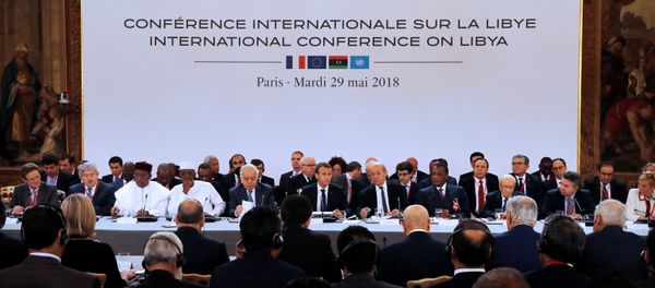 A view shows an international conference on Libya with Libyan leaders, heads of the states sharing borders with the country, European represent and French President Emmanuel Macron at the Elysee Palace in Paris, France, May 29, 2018 - Sputnik International
