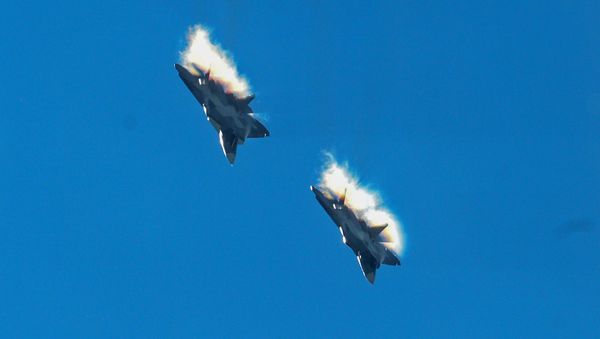 Su-57 fifth generation fighter jets. File photo - Sputnik International