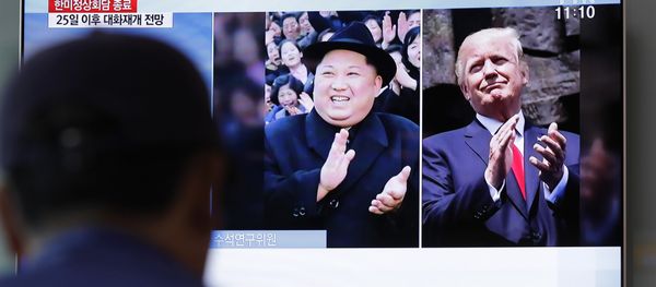 A man watches a TV screen showing file footage of U.S. President Donald Trump, right, and North Korean leader Kim Jong Un, left, during a news program at the Seoul Railway Station in Seoul, South Korea, Wednesday, May 23, 2018 A man watches a TV screen showing file footage of U.S. President Donald Trump, right, and North Korean leader Kim Jong Un, left, during a news program at the Seoul Railway Station in Seoul, South Korea, Wednesday, May 23, 2018 - Sputnik International