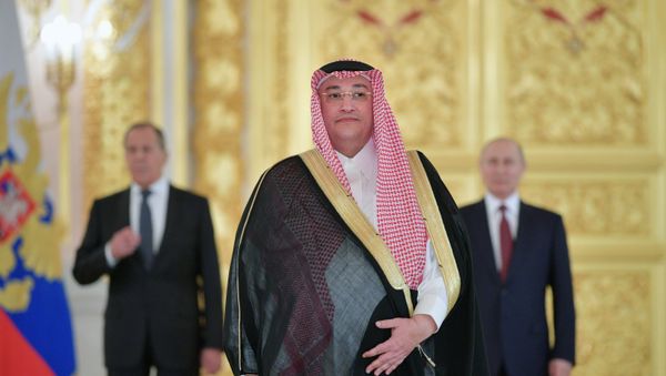 Ambassador Extraordinary and Plenipotentiary of the Kingdom of Saudi, Arabia Raed bin Khaled Qrimli at the ceremony to present credentials of foreign ambassadors to Russian President Vladimir Putin. The Grand Kremlin Palace's Alexander Hall Ambassador Extraordinary and Plenipotentiary of the Kingdom of Saudi, Arabia Raed bin Khaled Qrimli at the ceremony to present credentials of foreign ambassadors to Russian President Vladimir Putin. The Grand Kremlin Palace's Alexander Hall - Sputnik International