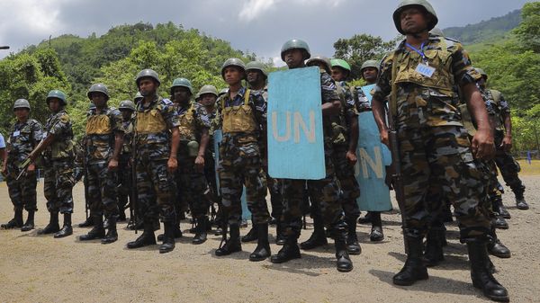 For illustration purposes only: In this Sept. 13, 2016 photo, Sri Lanka Air Force airmen train for deployment as U.N. peacekeepers at the Institute of Peace Support Operations Training in Kukuleganga, Sri Lanka. For illustration purposes only: In this Sept. 13, 2016 photo, Sri Lanka Air Force airmen train for deployment as U.N. peacekeepers at the Institute of Peace Support Operations Training in Kukuleganga, Sri Lanka. - Sputnik International